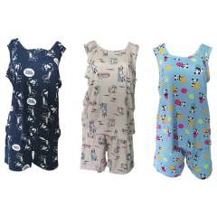 CONJUNTO PIJAMA MUJER POLERA SIN MANGA Y SHORT | 12 UNIDADES