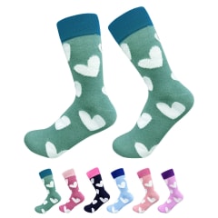 CALCETINES DE MUJER CORTE MEDIO ESTAMPADO CORAZONES SIN REMARRADO  | 12 UNID