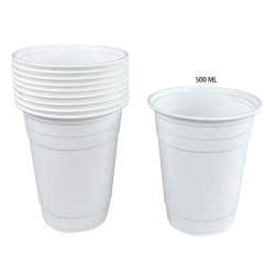 VASOS PLASTICO BLANCO 500ML 10PCS | 100 UNID