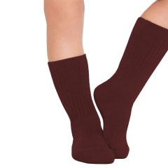 CALCETINES ESCOLAR LARGA COLOR BURDEO ACRILICO TALLA 9-10 | 12 UNID