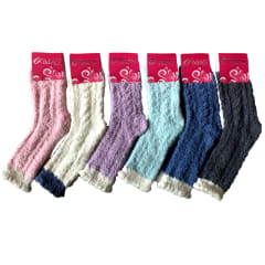 CALCETINES DE MUJER PLUSH CORTE MEDIO LISO | 12 UNID