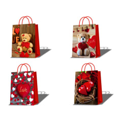 BOLSA DE REGALO FONDO ROJO LOVE  31X12X40CM | 12 UNID_OLD