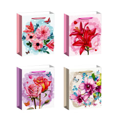 BOLSA DE REGALO FONDO BLANCO ROSAS SURTIDAS 31X12X40CM | VENTA POR MAYOR