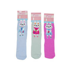 CALCETINES DE NIÑA MEDIA CAÑA CONEJO T2 | 12 UNID