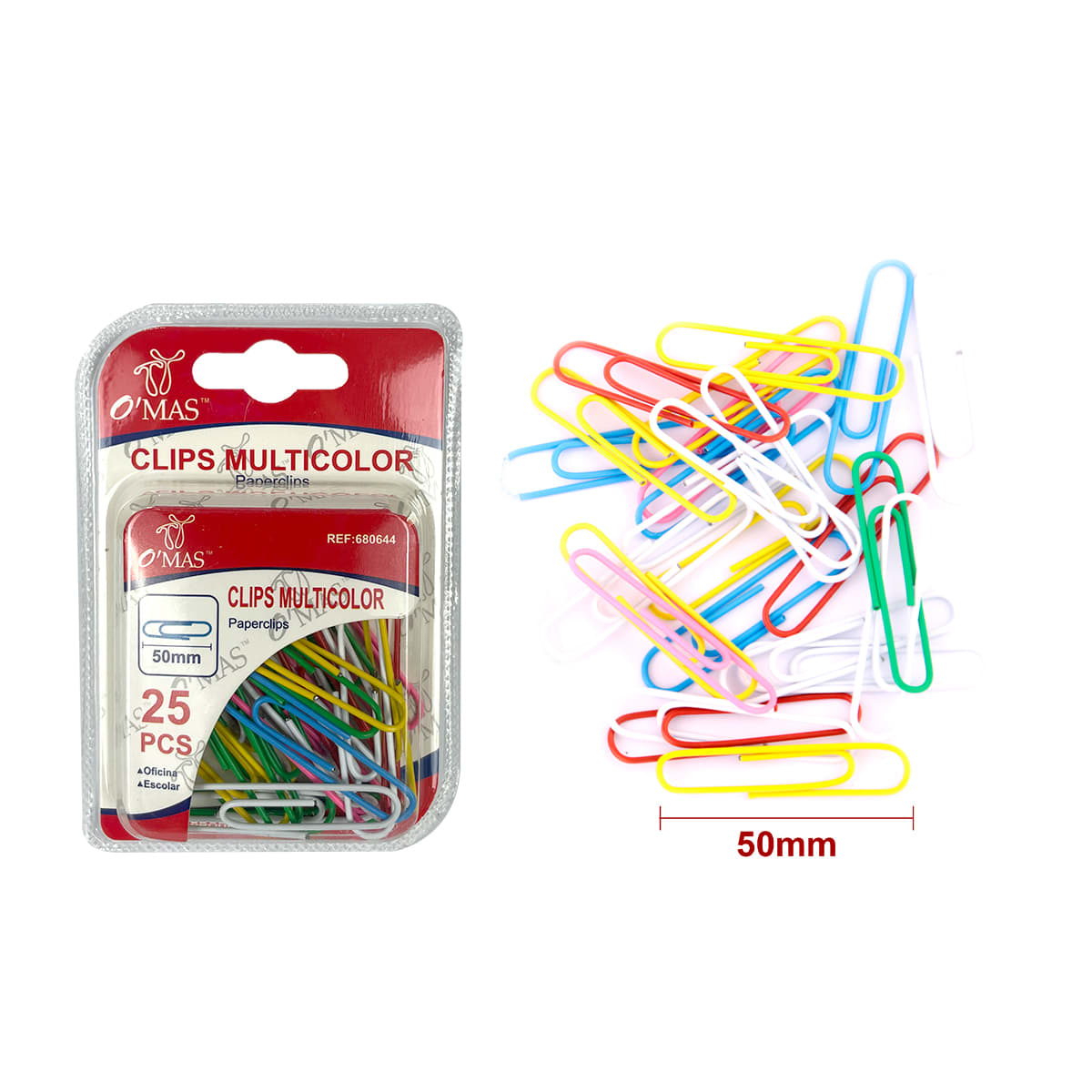 CLIPS MULTICOLOR 50MM 25 PCS1