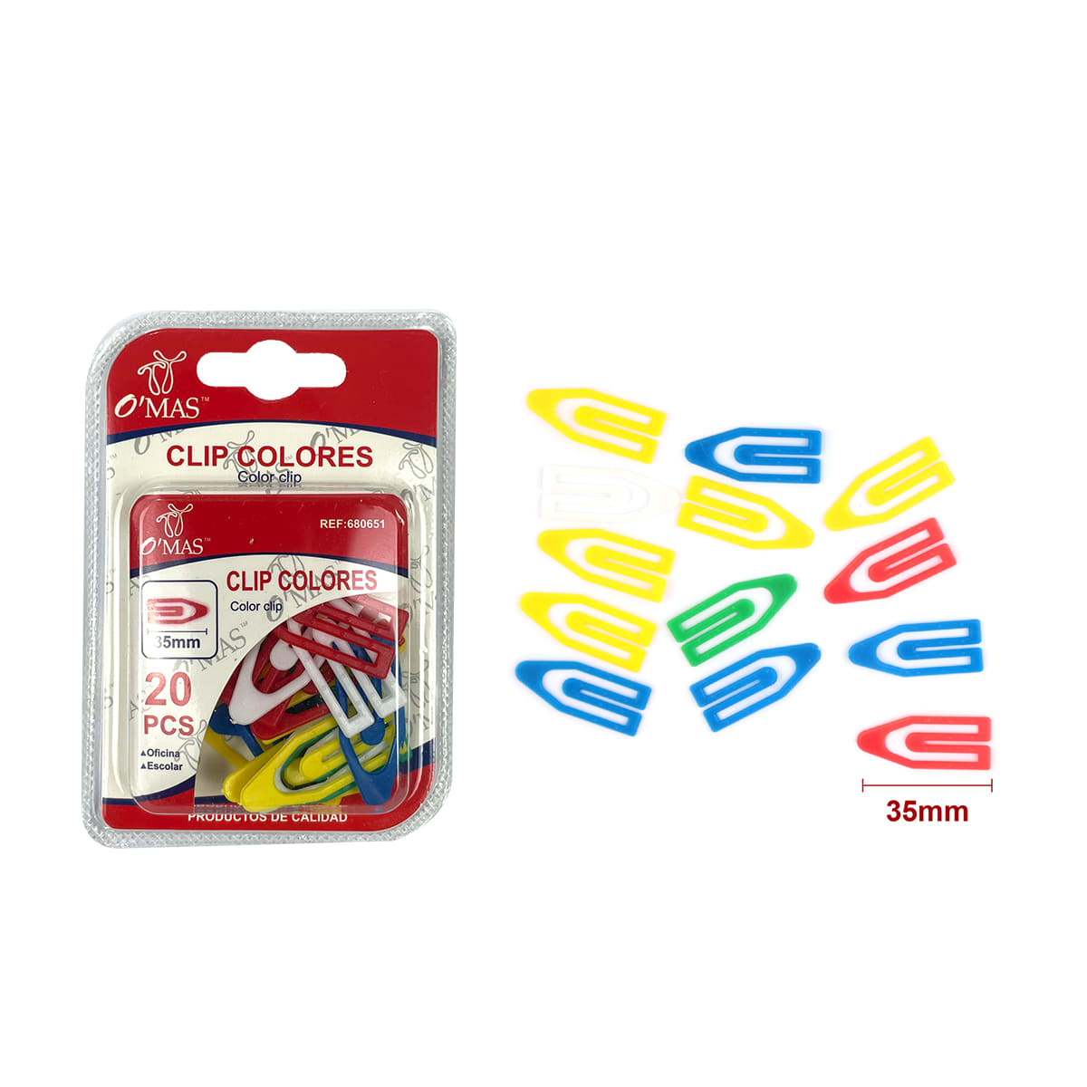 CLIP COLORES 35 MM 20 PCS 1