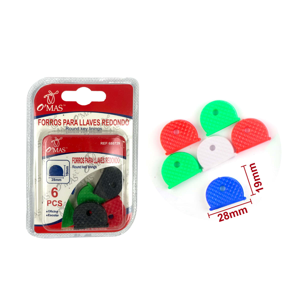 FORROS PARA LLAVES REDONDO 6 PCS 1