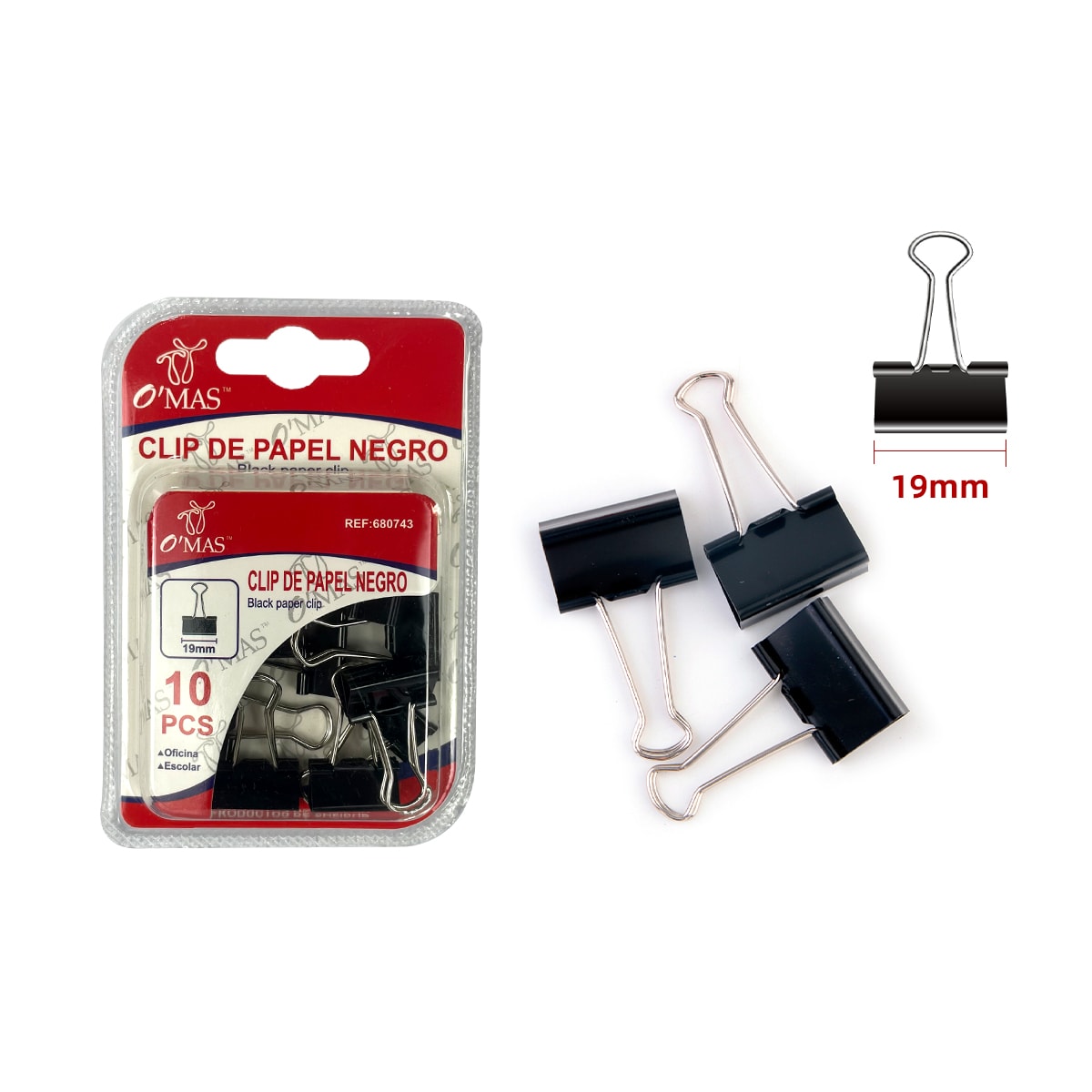 CLIP DE PAPEL NEGRO 19MM 10 PCS1