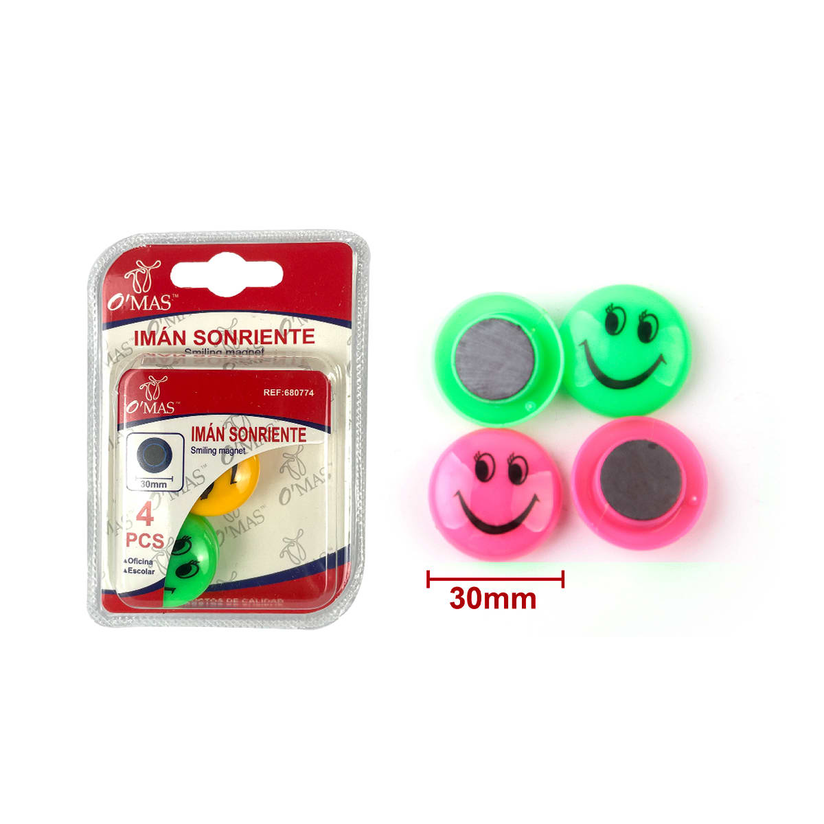 IMAN SONRIENTE 30 MM 4 PCS 1