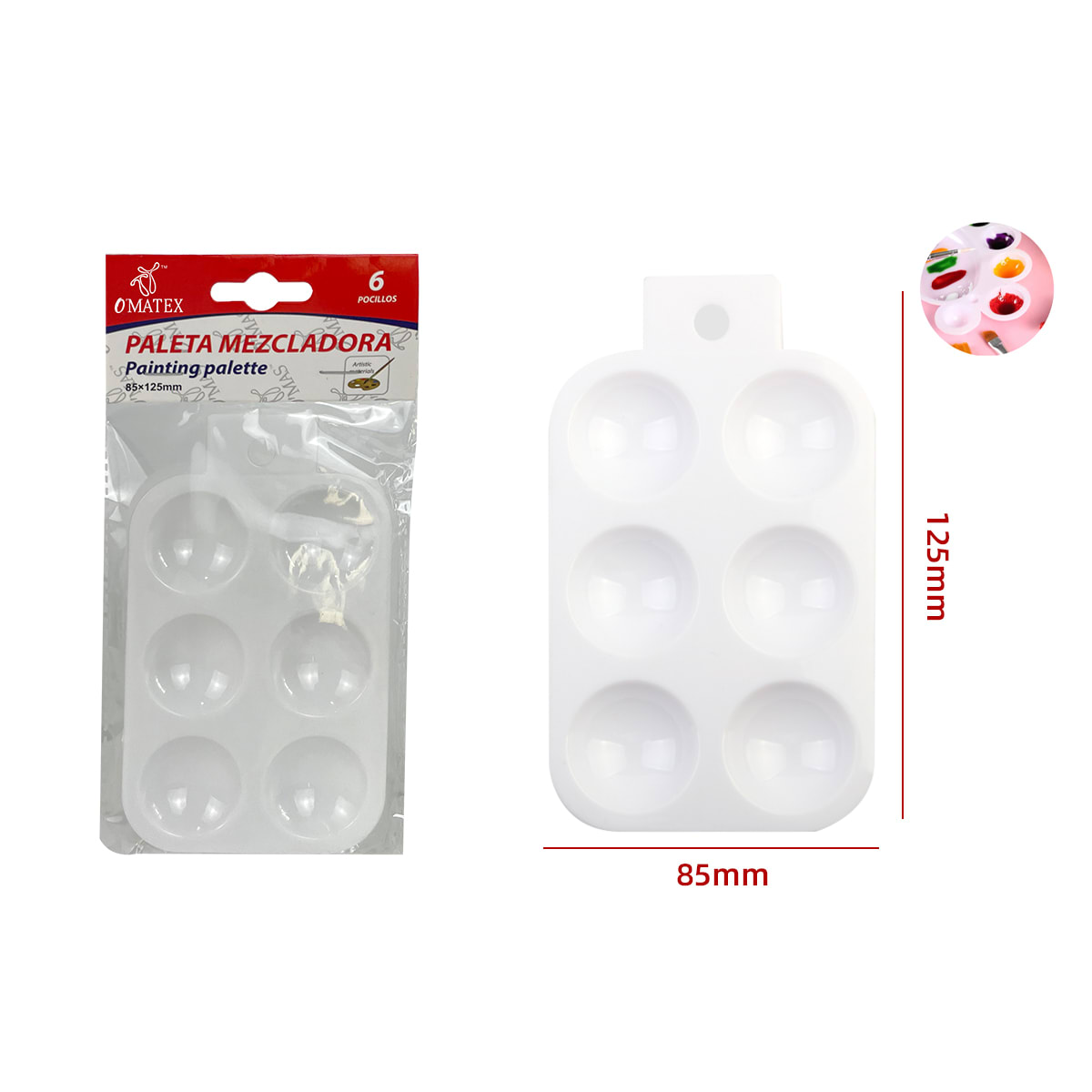 PALETA MEZCLADOR DE PINTURAS 12.5X8.5CM 2