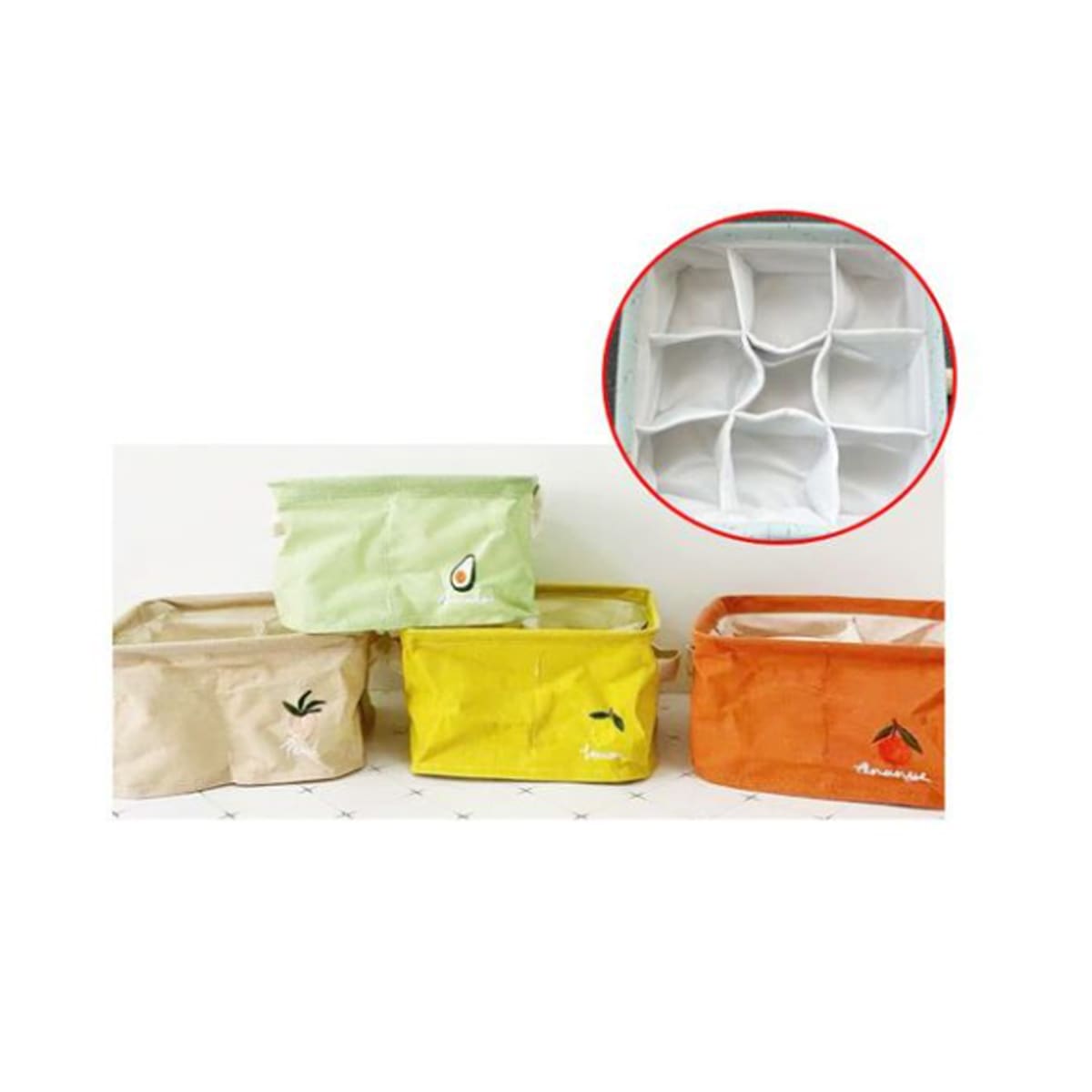 CESTO ORGANIZADOR CON SEPARADORES 28X28X12.5CM | 12 UNID 0