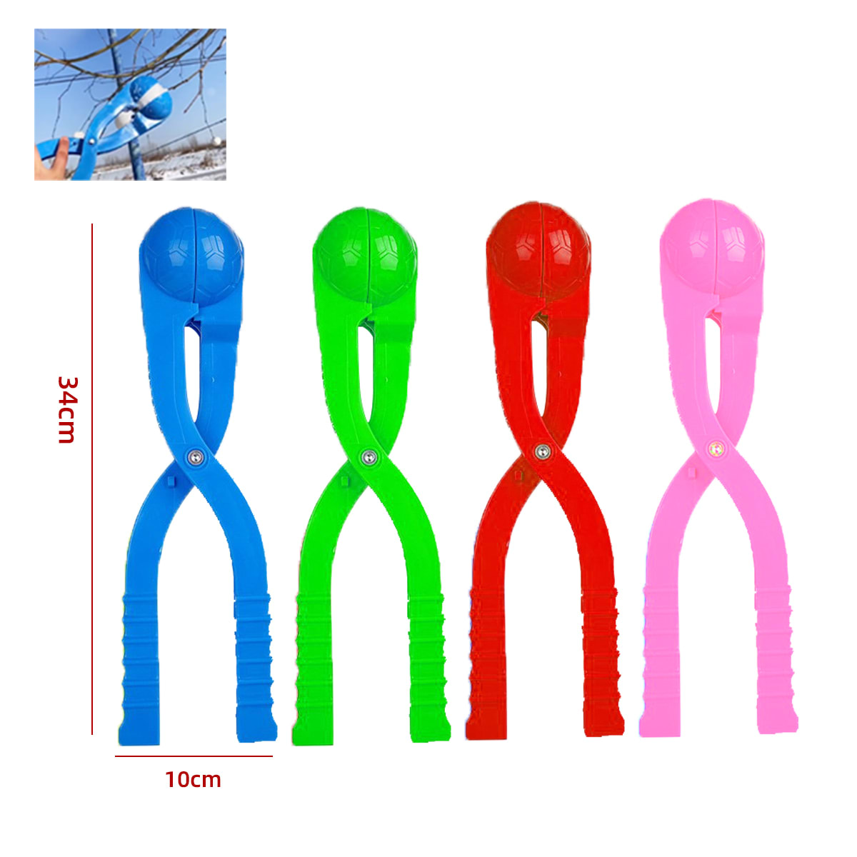 PINZA DISEÑO FUTBOL PARA HACER BOLAS DE NIEVE 34X11CM | 12 UNID 0