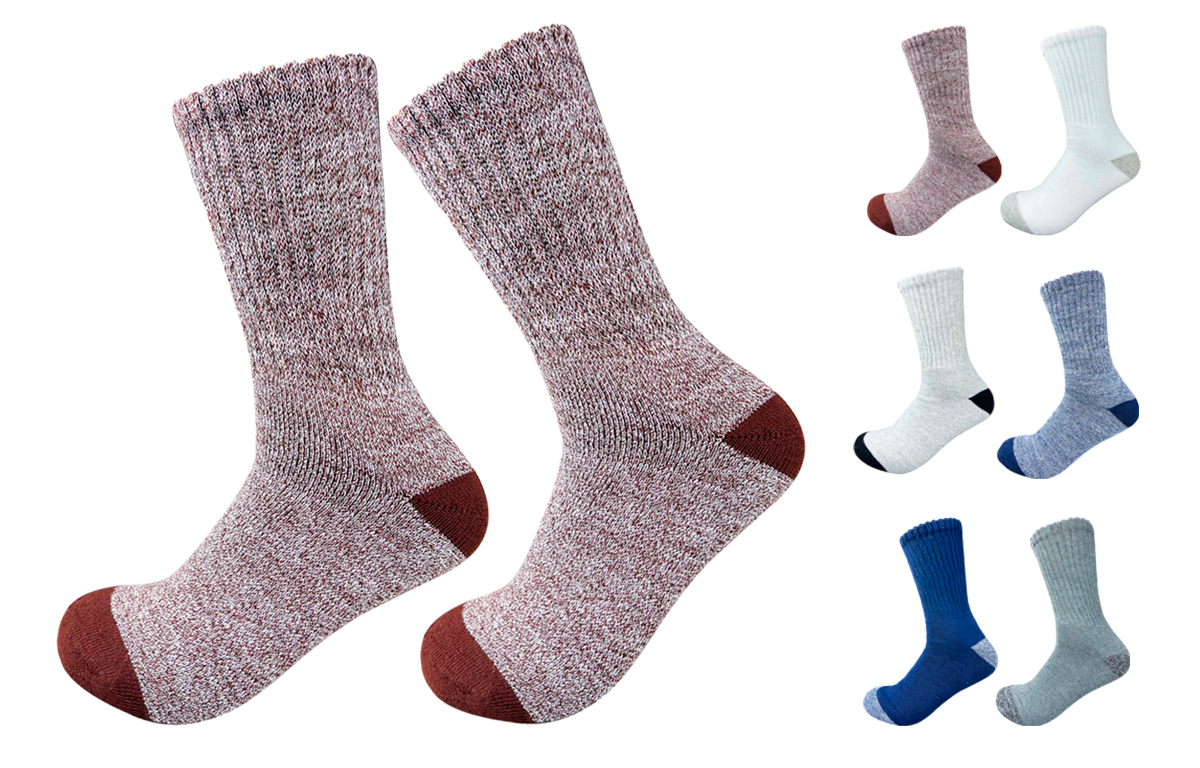 CALCETINES DE HOMBRE  DISEÑO JASPEADO TOALLA| 12 UNID 0