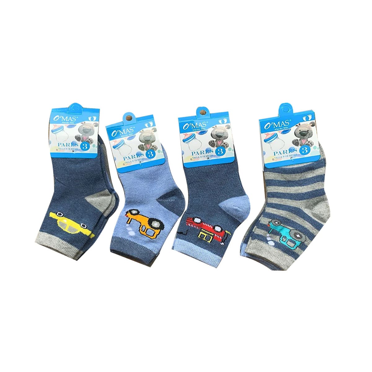 CALCETINES DE BEBE CON ESTAMPADO SURTIDO TALLA 18-24 MESES| 12 UNID2