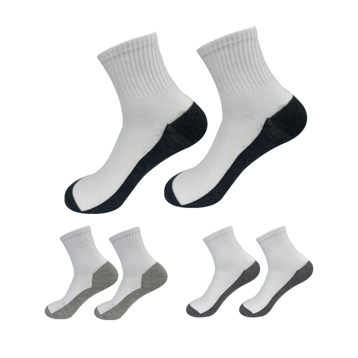 PACK 3 CALCETINES CON CORTE TOBILLO COLORES GRIS | 12 UNID2