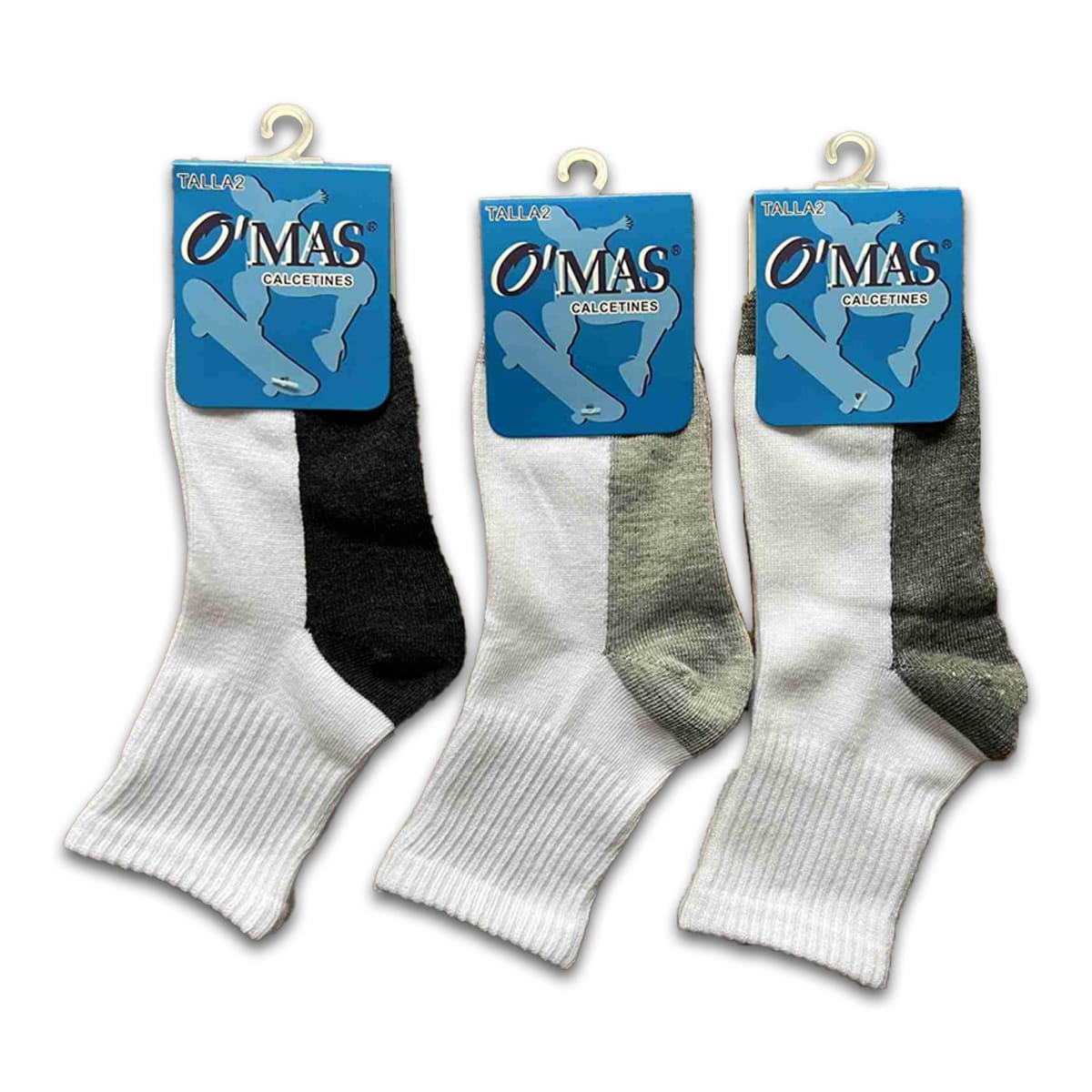 PACK 3 CALCETINES CON CORTE TOBILLO COLORES GRIS | 12 UNID 0