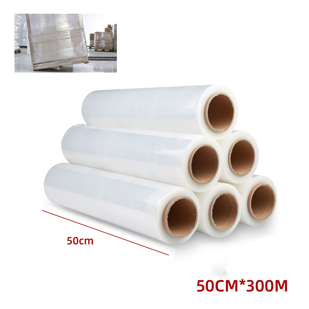 ROLLO FLIM TRANSPARENTE PLASTICO RENTE  0.5X300M | 4 UNID2