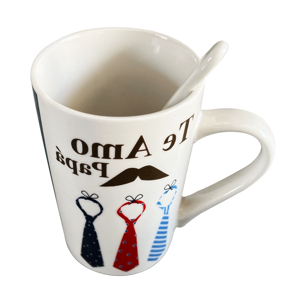 TAZA DE CERAMICA DIA DEL PADRE CON CUCHARITA 400ML | 12 UNID4