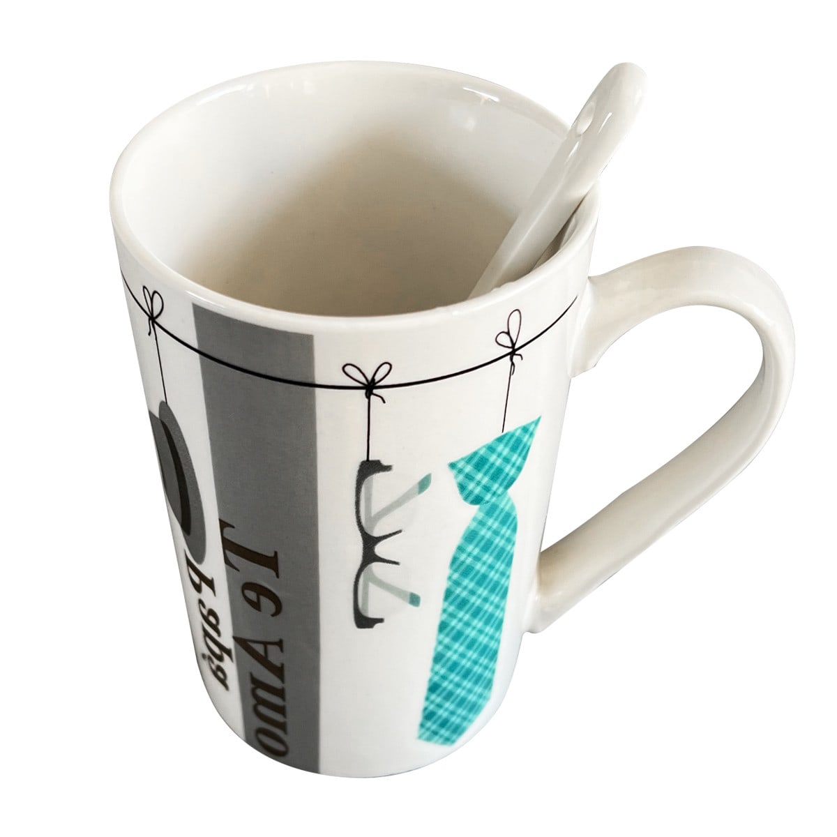 TAZA DE CERAMICA DIA DEL PADRE CON CUCHARITA 400ML | 12 UNID3