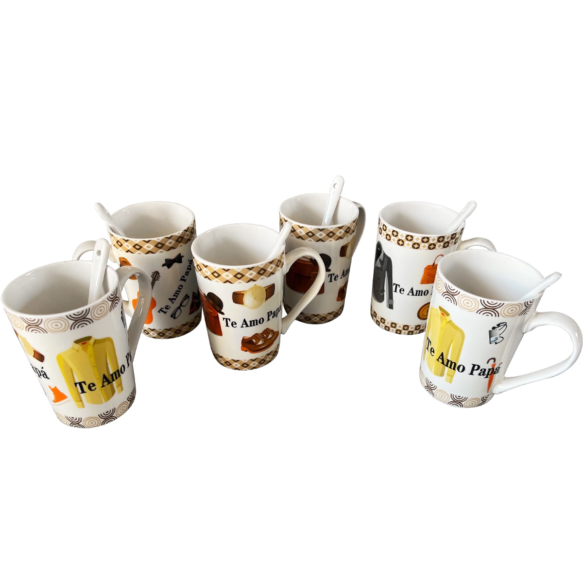 TAZA DE CERAMICA DIA DEL PADRE ESTAMPADO CON CUCHARITA 400ML | 12 UNID 0