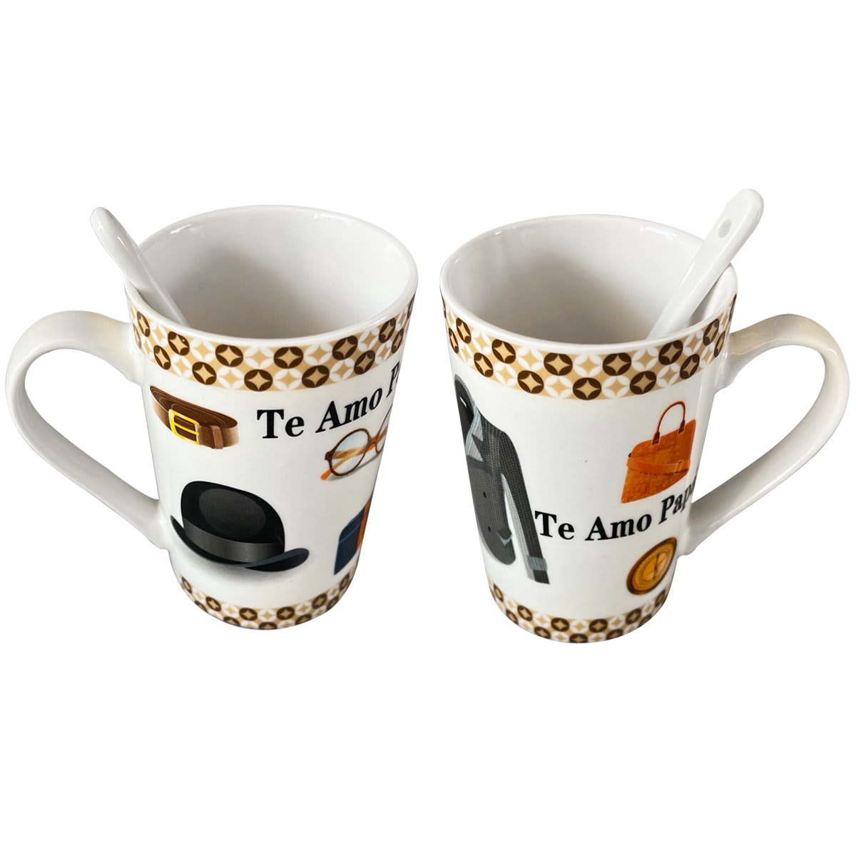 TAZA DE CERAMICA DIA DEL PADRE ESTAMPADO CON CUCHARITA 400ML | 12 UNID3