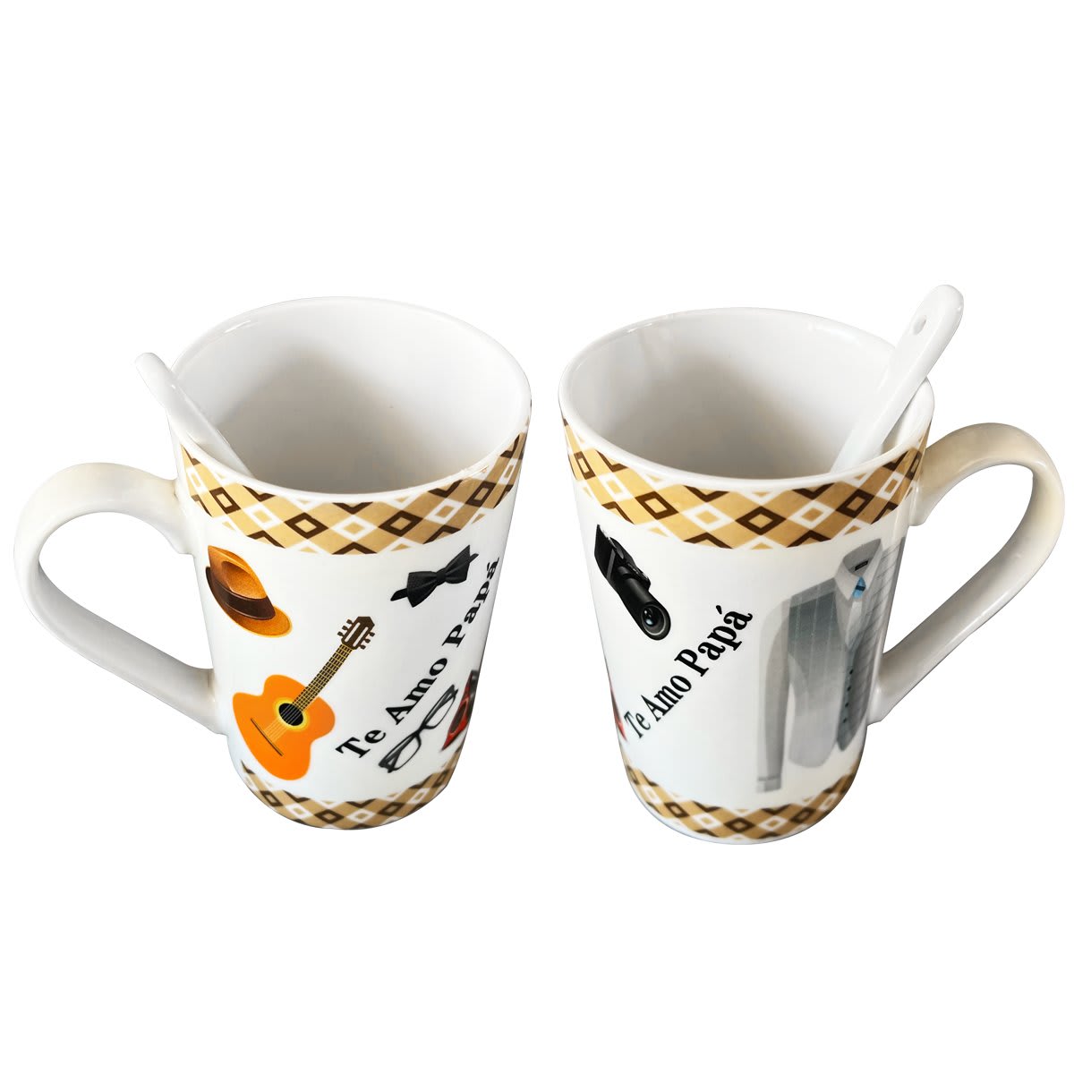 TAZA DE CERAMICA DIA DEL PADRE ESTAMPADO CON CUCHARITA 400ML | 12 UNID5