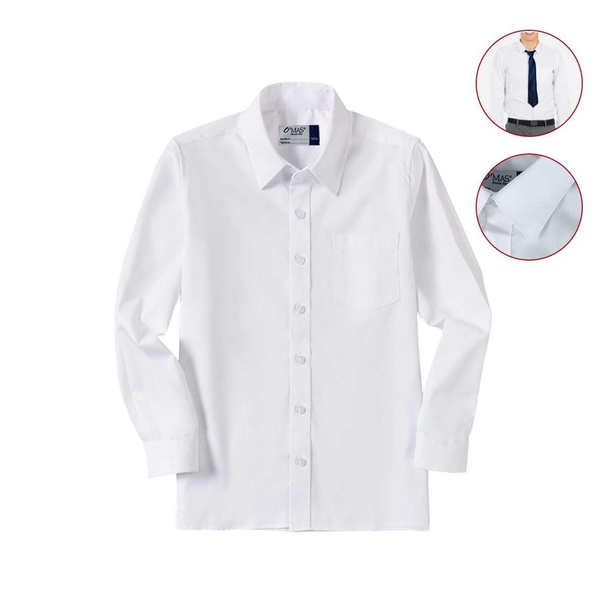 CAMISA BLANCA ESCOLAR JUVENIL TALLA 14-16-181
