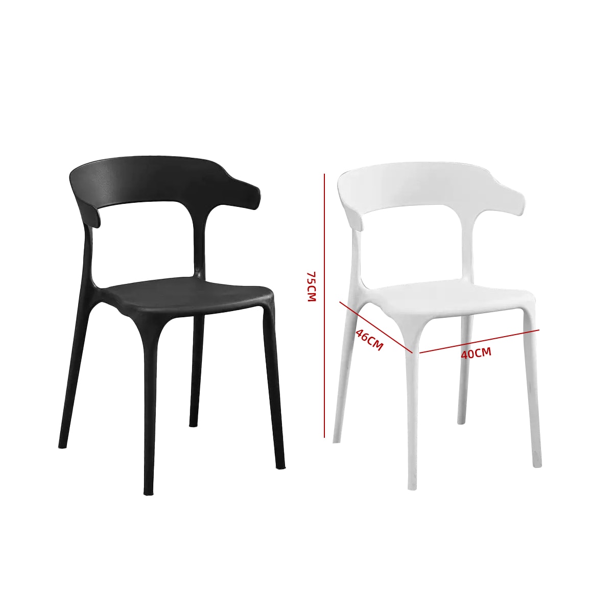 SILLA PLASTICA RESPALDO CURVO COLORES SURTIDOS 40×46×75 CM /  VENTA POR MAYOR 0