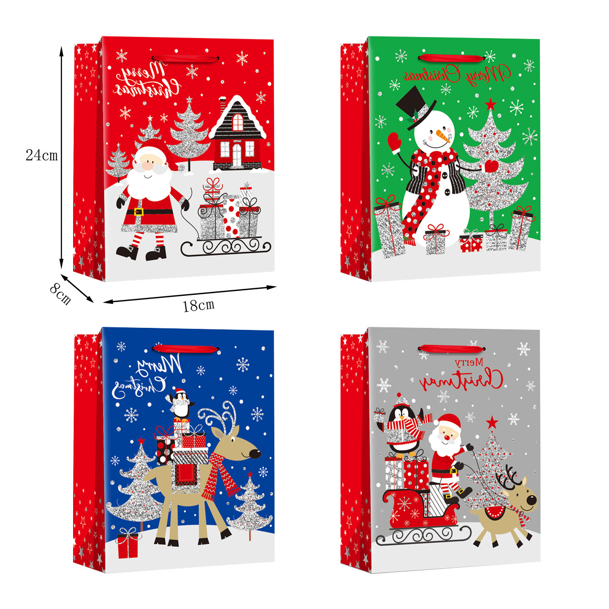 BOLSA DE REGALO NAVIDEÑO 18x8x24 CMS8