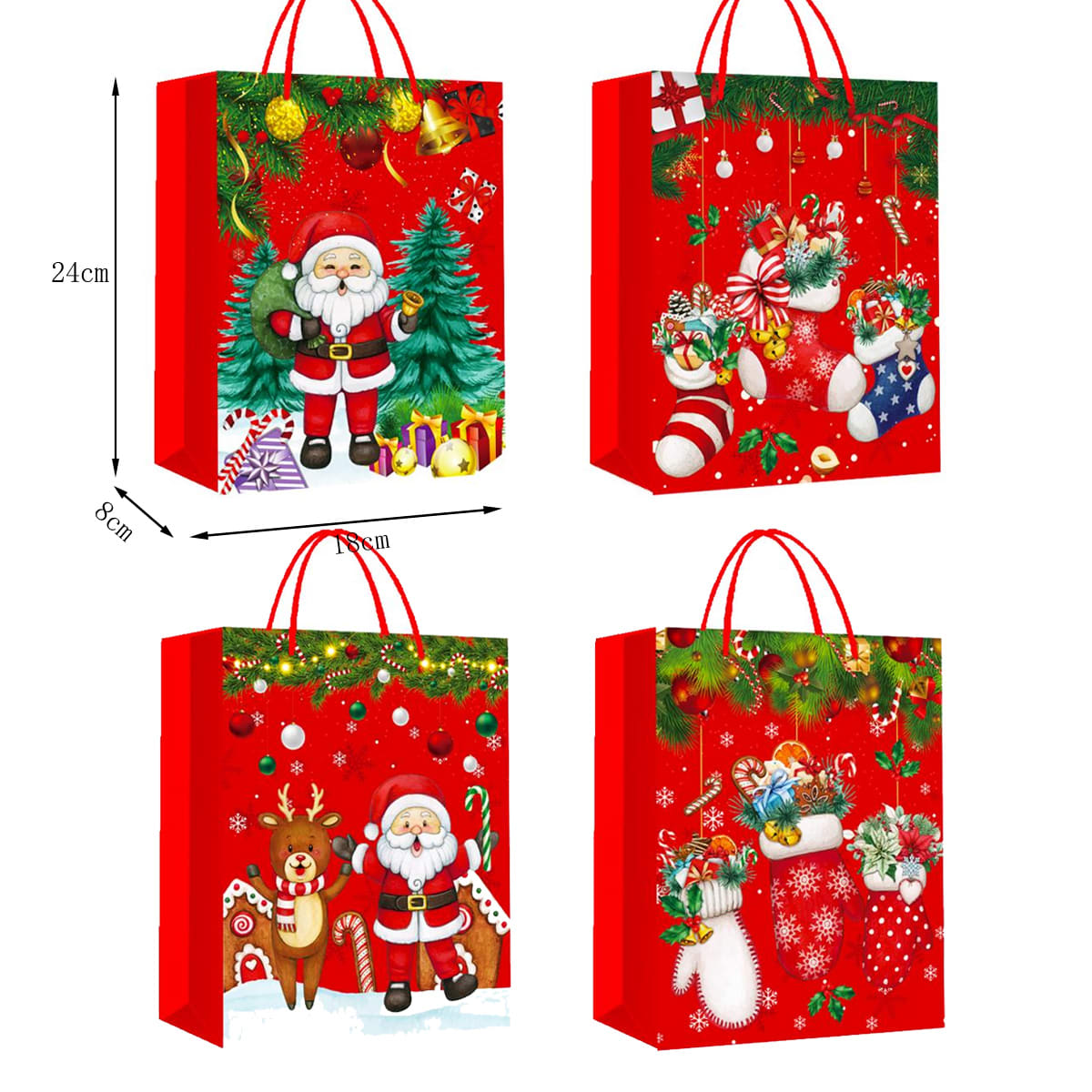 BOLSA DE REGALO NAVIDEÑO 18x8x24 CMS4