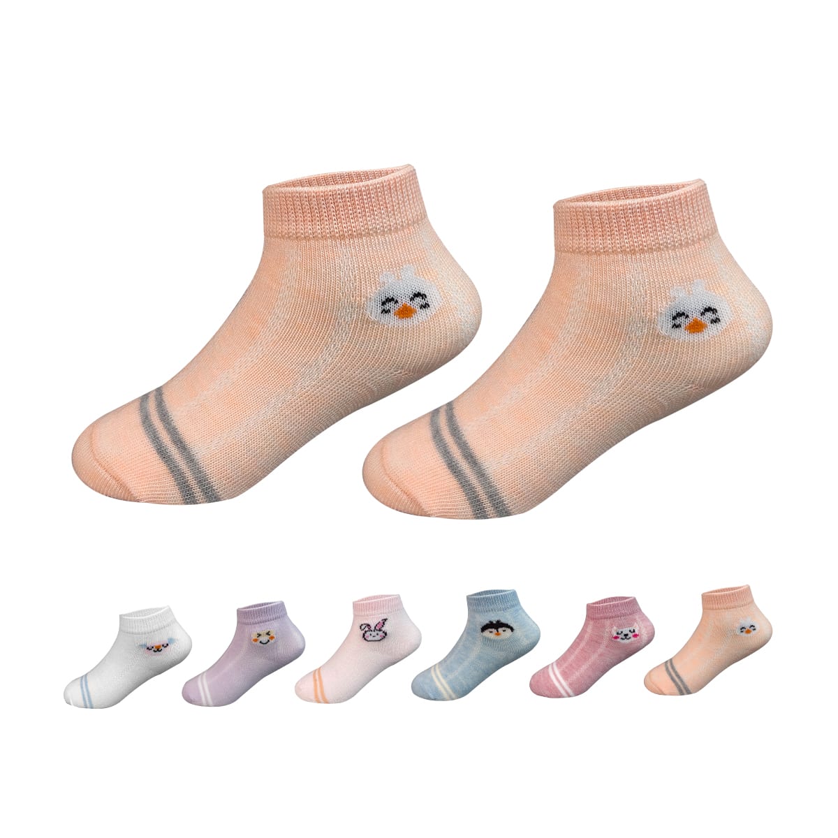 CALCETINES DE BEBE NIÑA ANIMALES TALLA 9-18 MESES | 12 UNID1