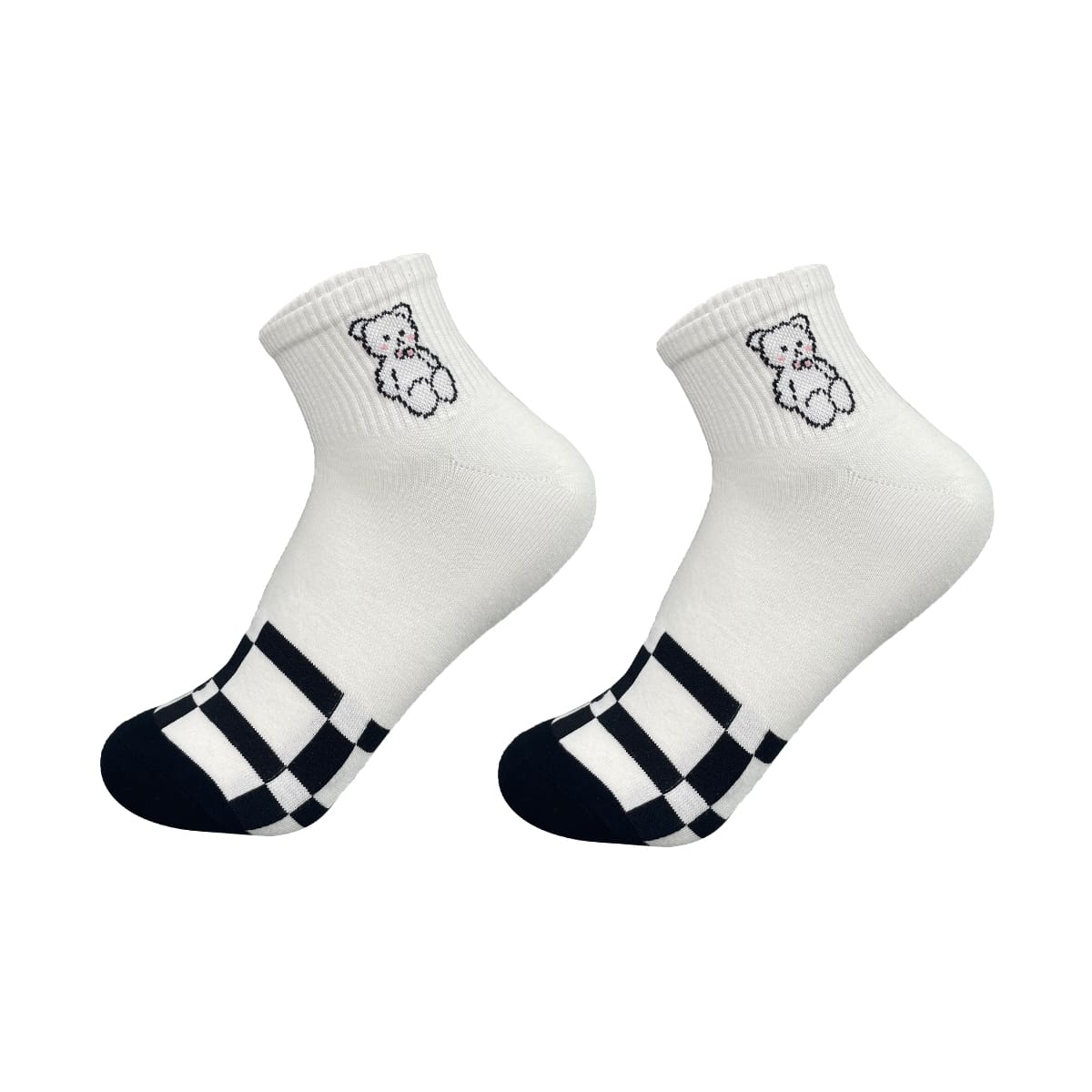 CALCETINES DE MUJER FLORES/NEGRO SIN REMARRADO ALGODÓN | 12 UNID4