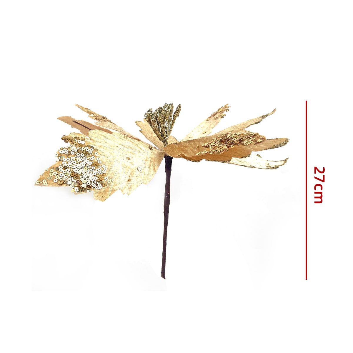 FLORES ARTIFICIALES NAVIDEÑAS BRILLANTES 27CM5