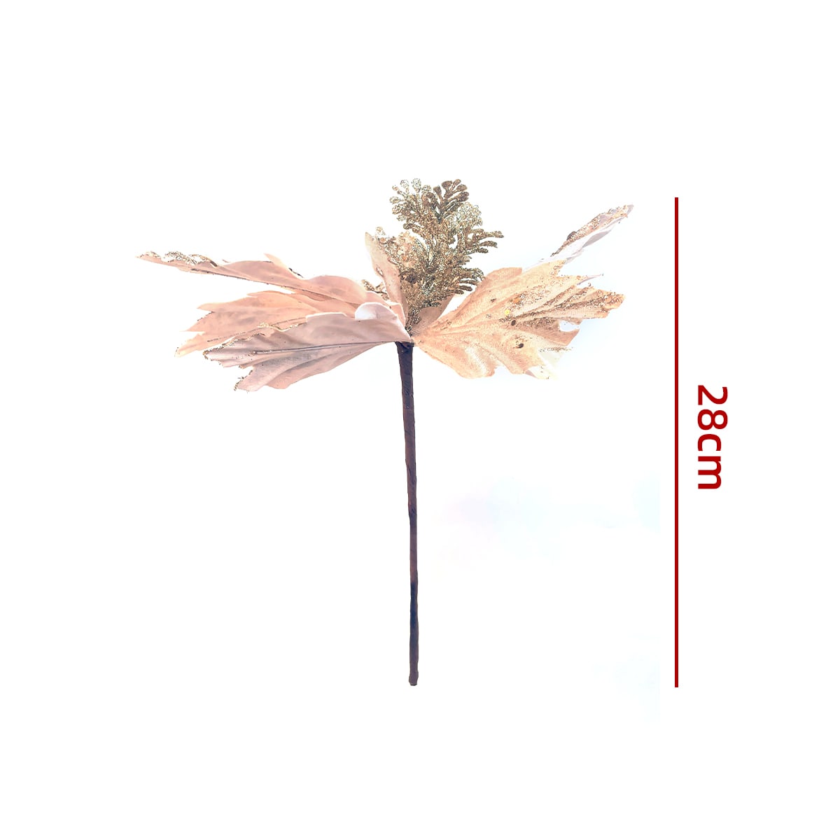 FLORES ARTIFICIALES NAVIDEÑAS BRILLANTES 28CM3