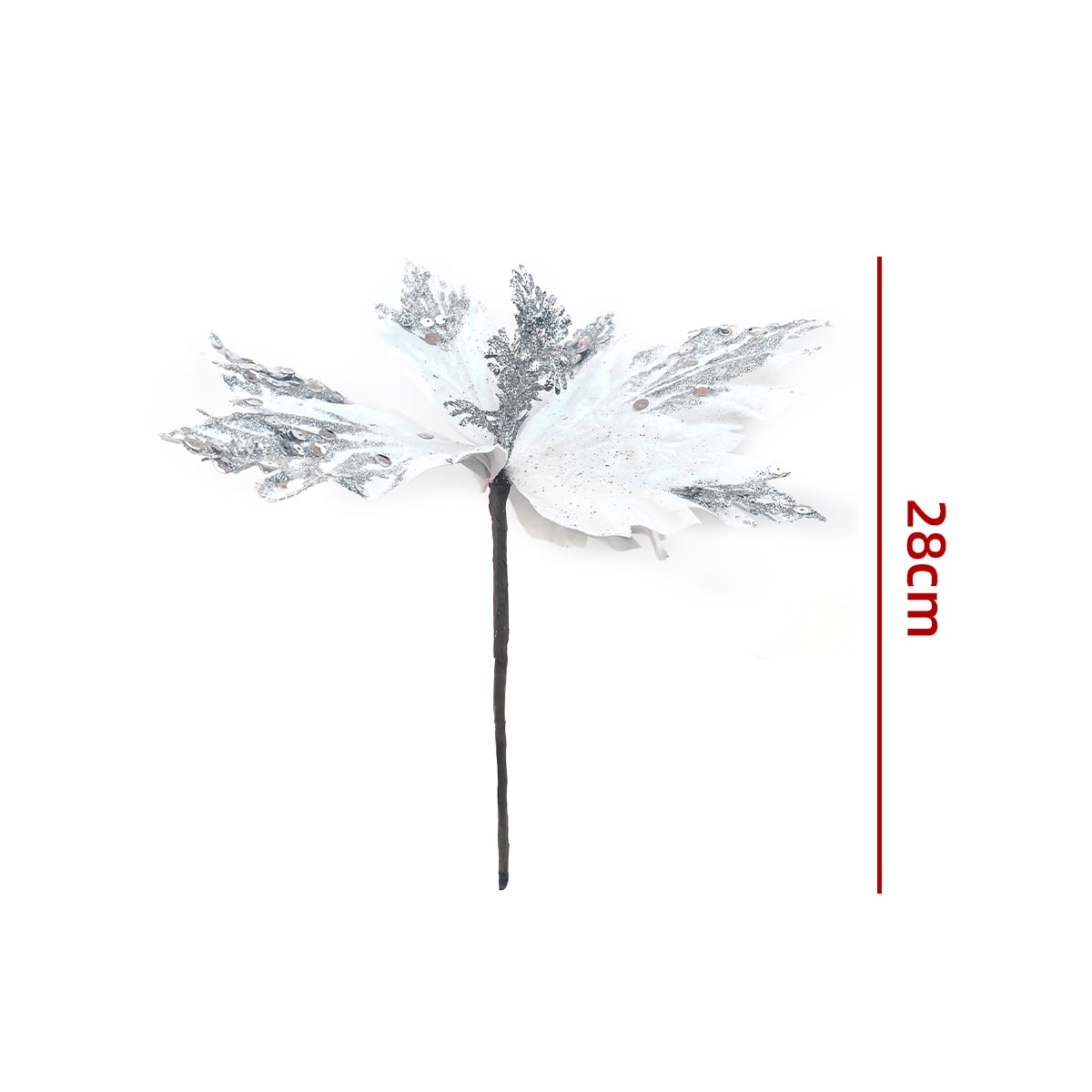 FLORES ARTIFICIALES NAVIDEÑAS BRILLANTES 28CM5