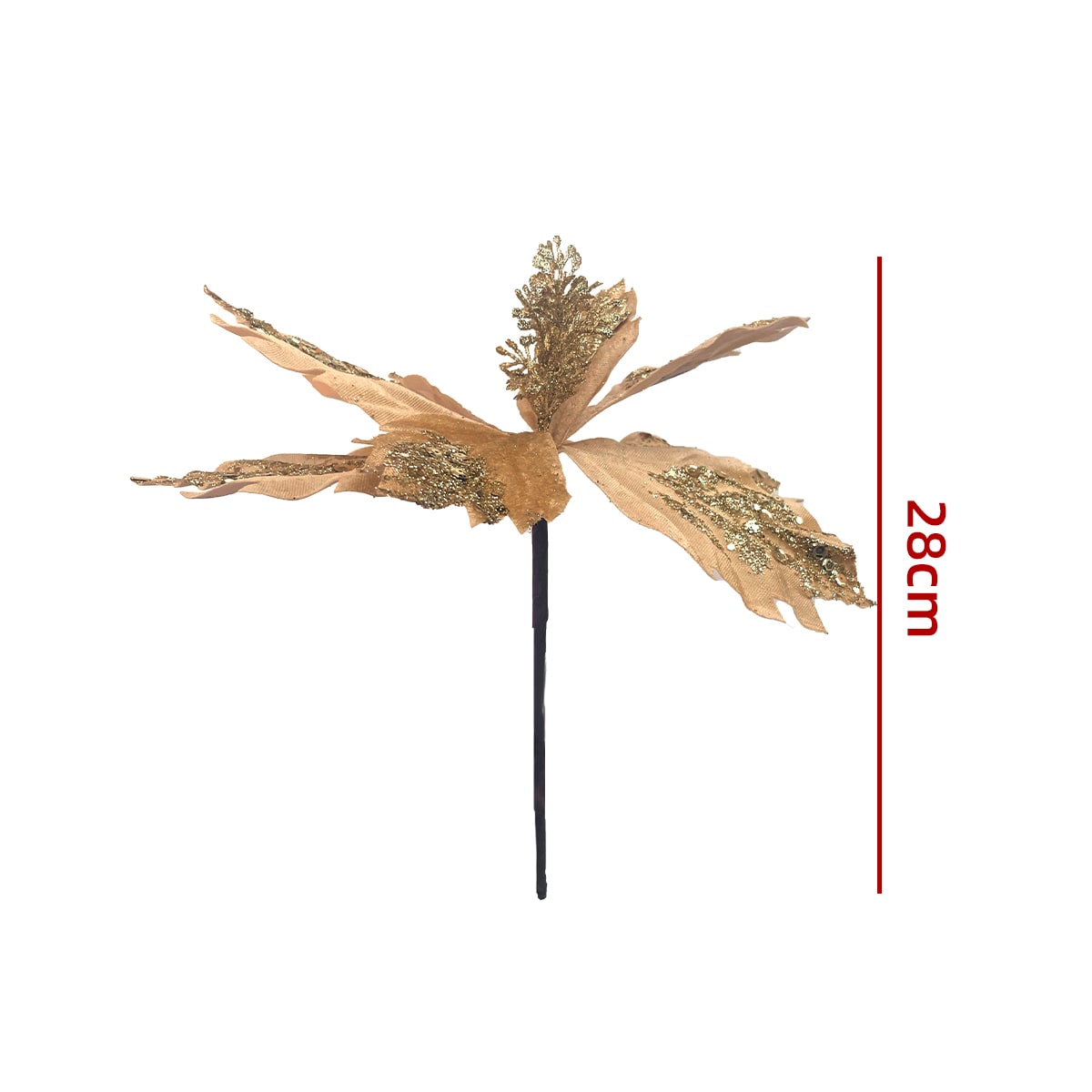 FLORES ARTIFICIALES NAVIDEÑAS BRILLANTES 28CM6