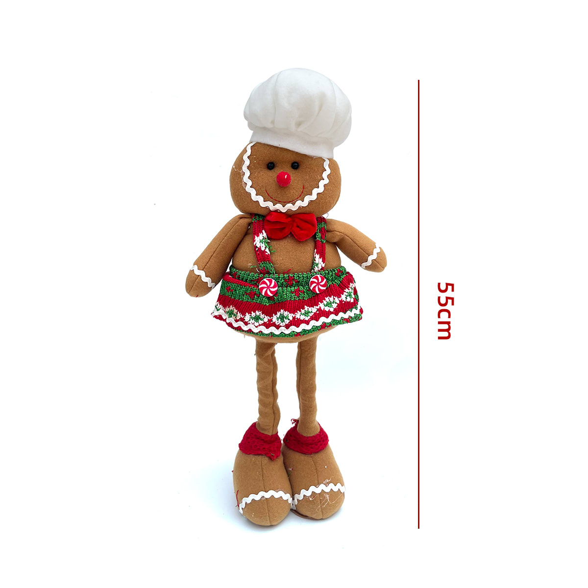 MUÑECO DE NAVIDAD PATAS LARGAS RETRATIL GALLETAS  JENGIBRE  55CM2