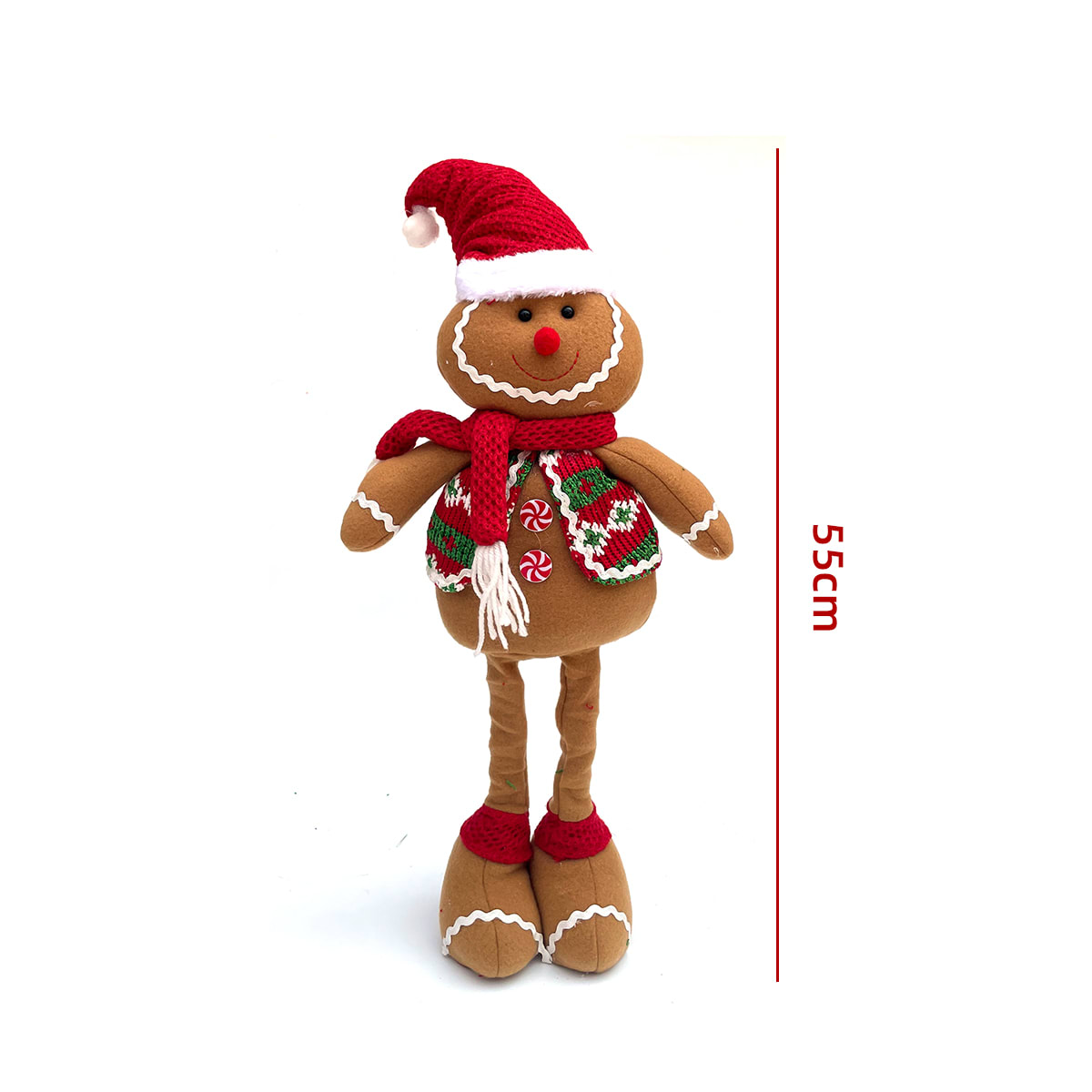 MUÑECO DE NAVIDAD PATAS LARGAS RETRATIL GALLETAS  JENGIBRE  55CM3