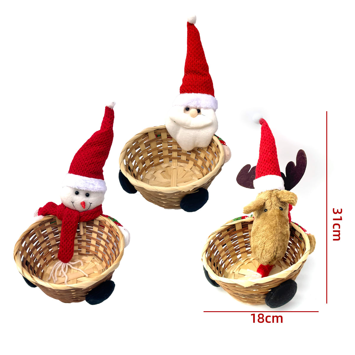 CANASTO MUÑECO DE NAVIDAD 31X18CM 0