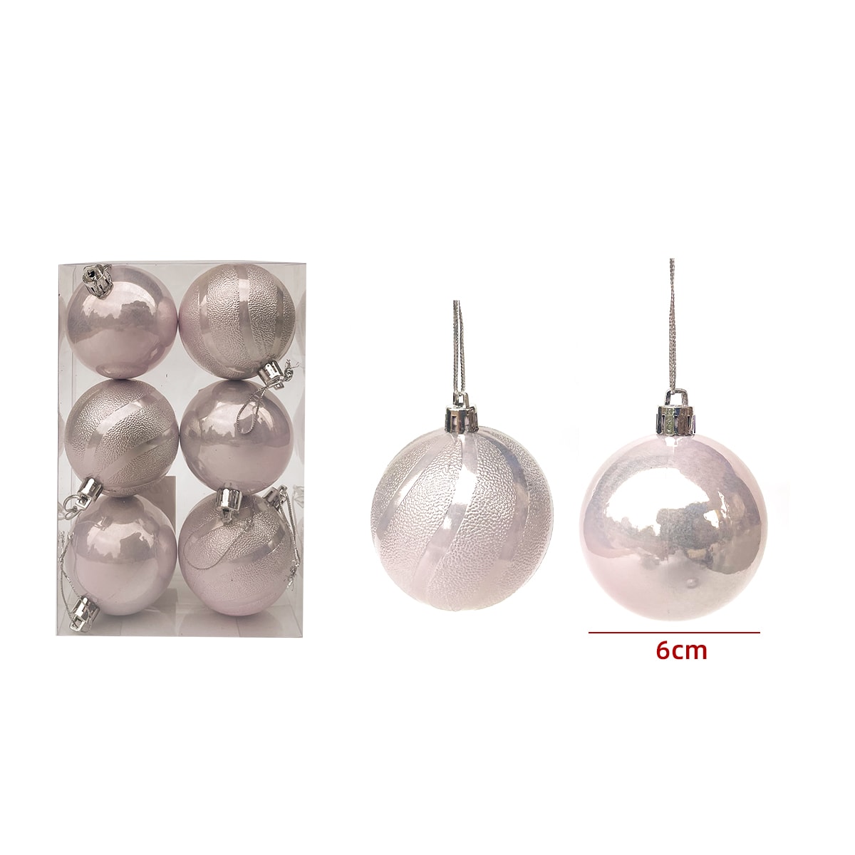 Bola de navidad lila 6cm 6pcs 0
