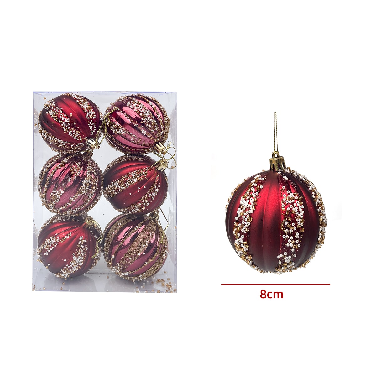 BOLAS DE NAVIDAD 8CM 6PCS2