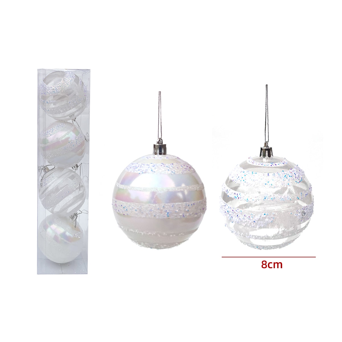 Bolas de navidad 8cm 4pcs 0