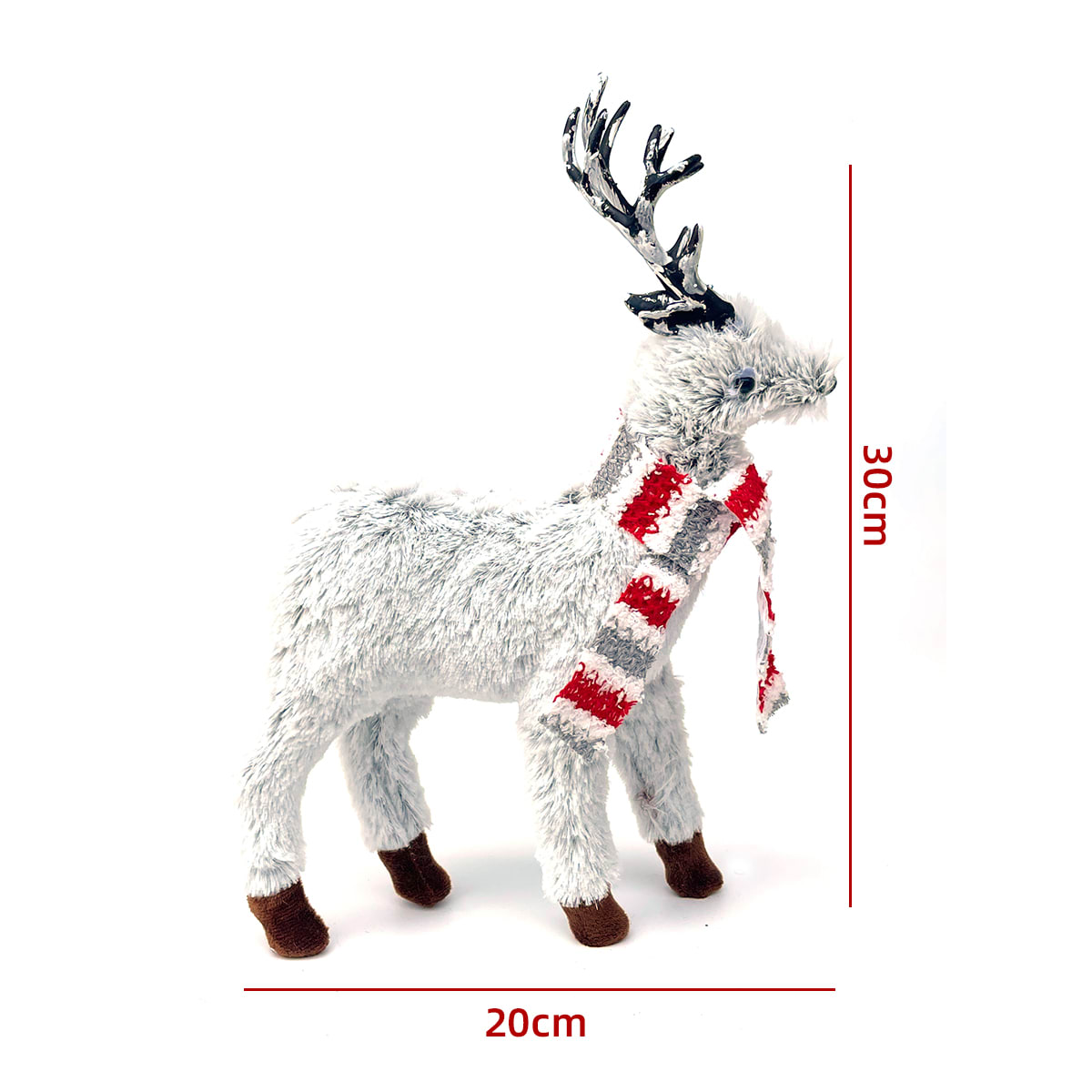 DECORACION NAVIDAD RENO BLANCO 30X20CM2