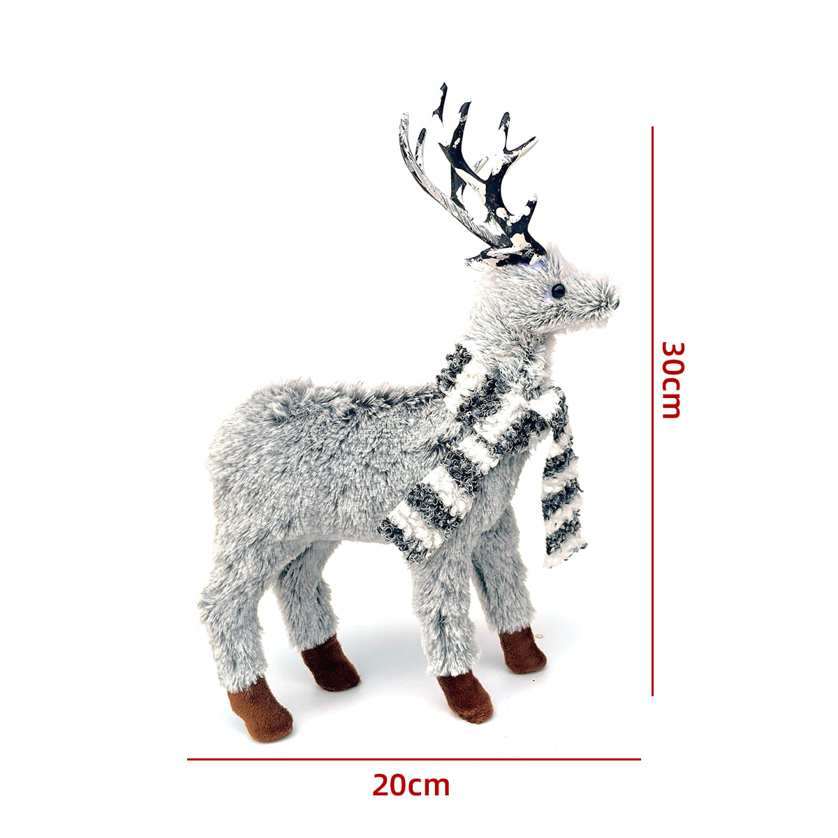 DECORACION NAVIDAD RENO BLANCO 30X20CM3