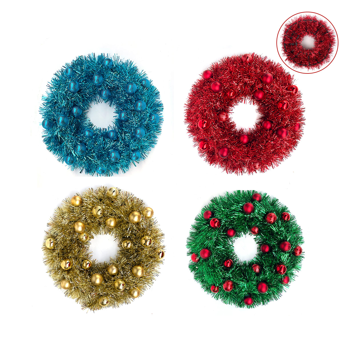 CORONA DE NAVIDAD CON PELOTAS 40CM 0
