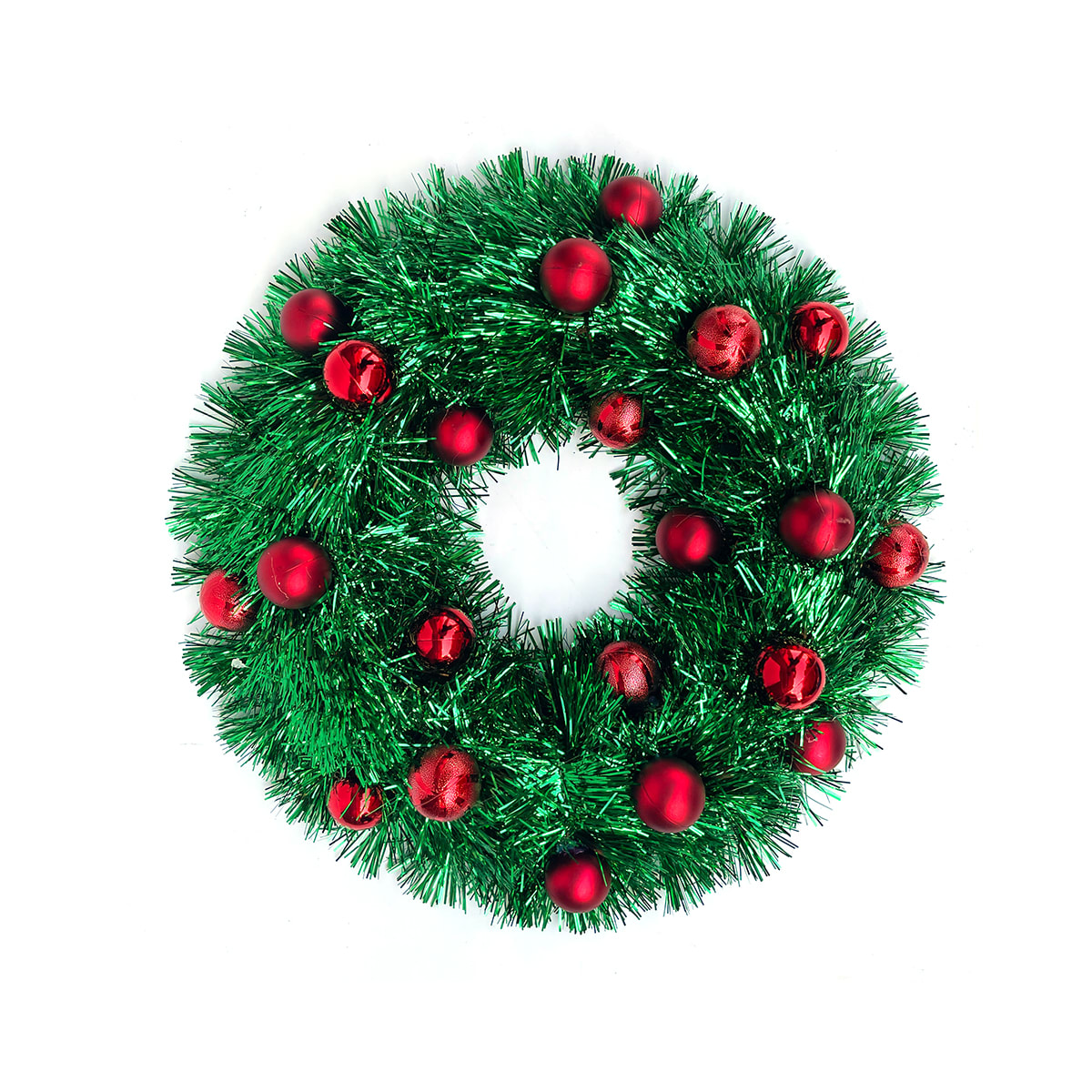 CORONA DE NAVIDAD CON PELOTAS 40CM3