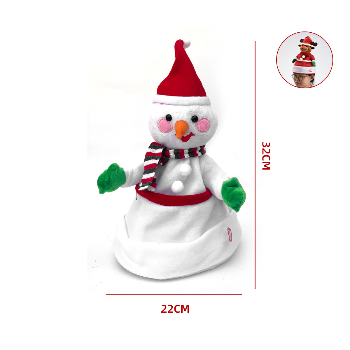 GORRO MUÑECO BAILARIN CON LUCES Y SONIDO2