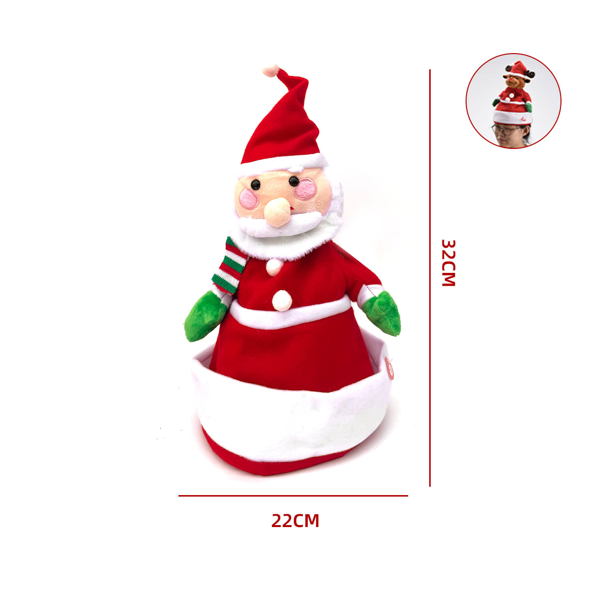 GORRO MUÑECO BAILARIN CON LUCES Y SONIDO4