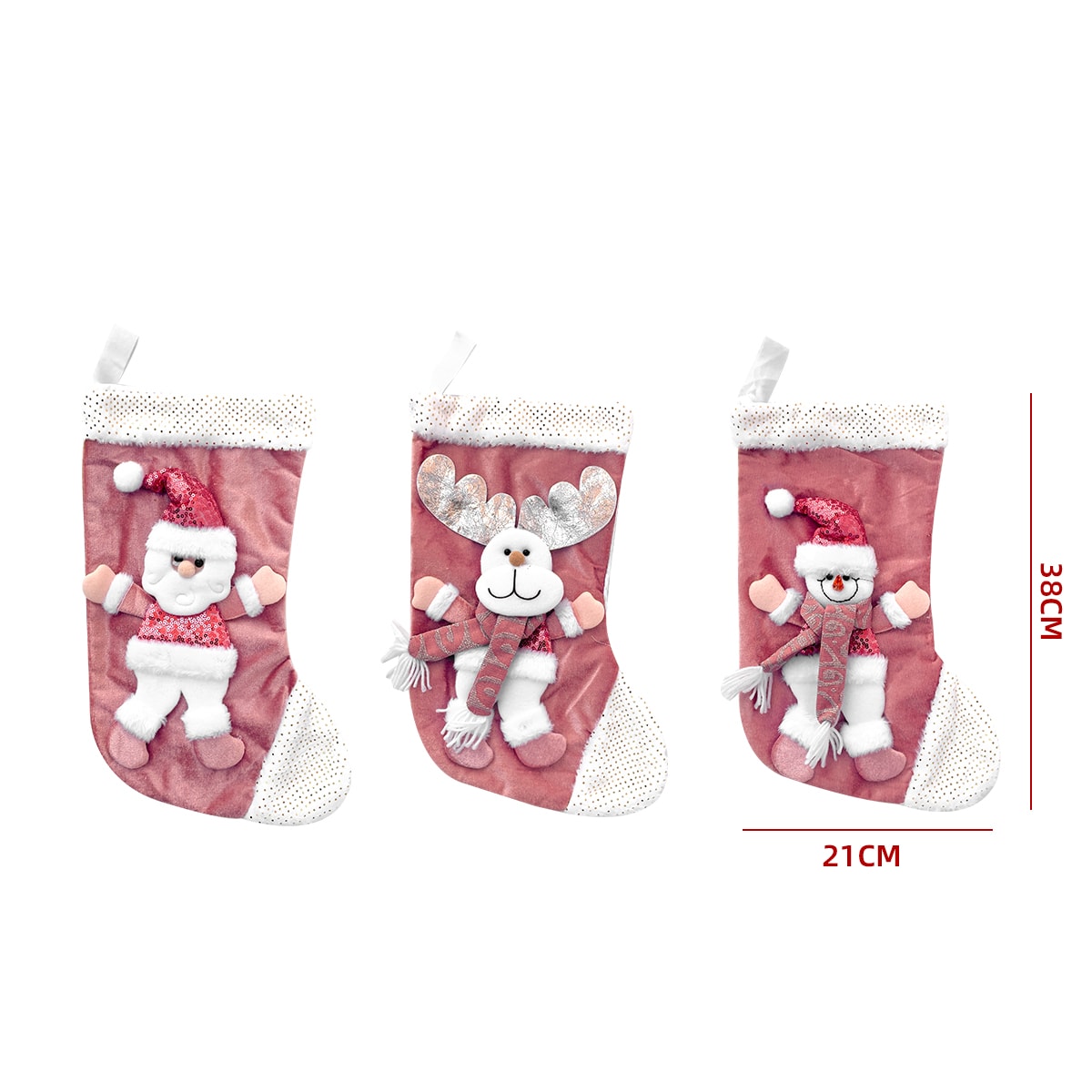 BOLSA DE NAVIDAD BOTA ROSADO 21X38CM 0