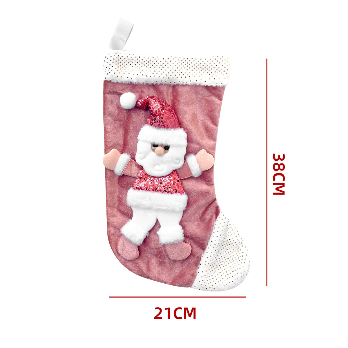 BOLSA DE NAVIDAD BOTA ROSADO 21X38CM2